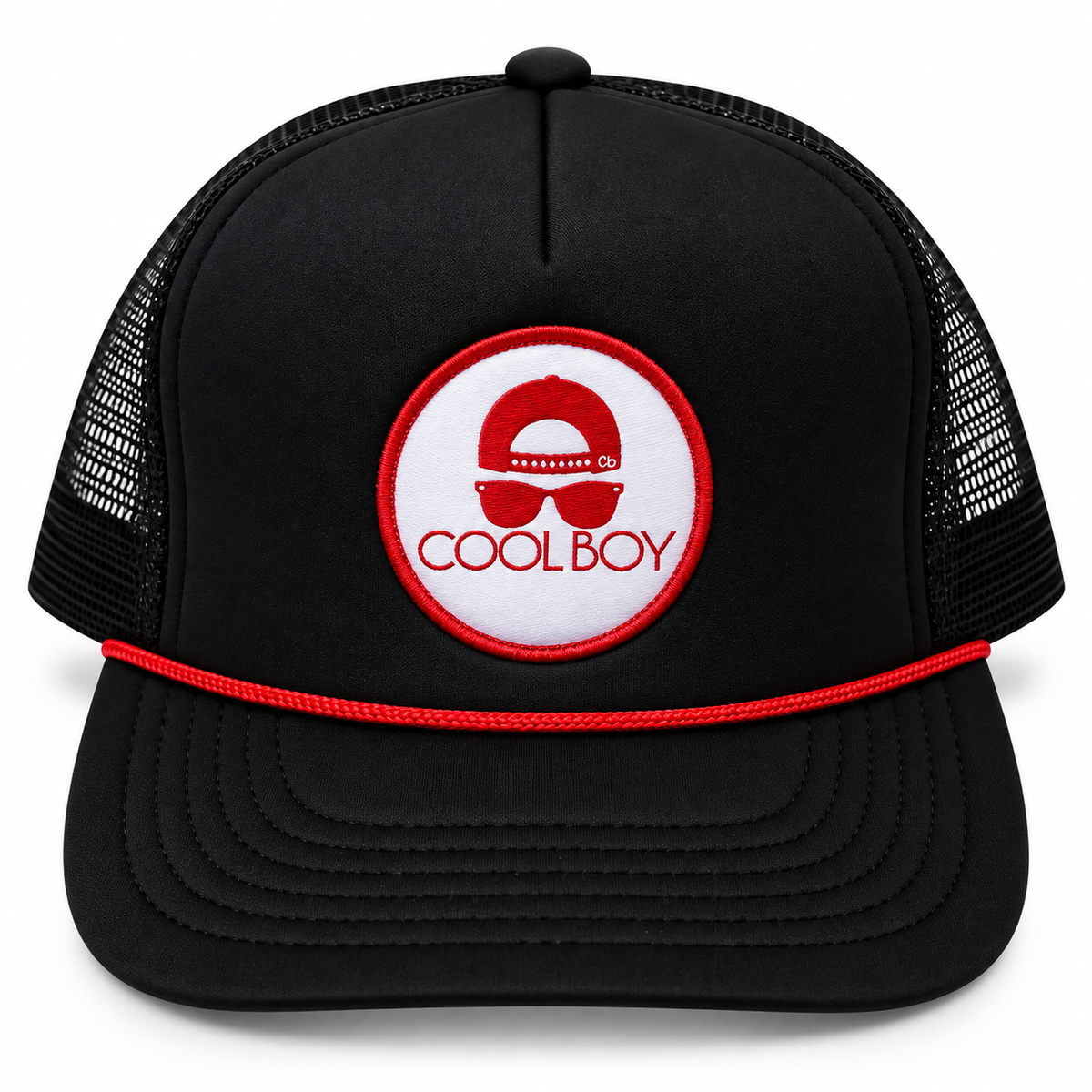 COOLBOY Black & Red Trucker Hat