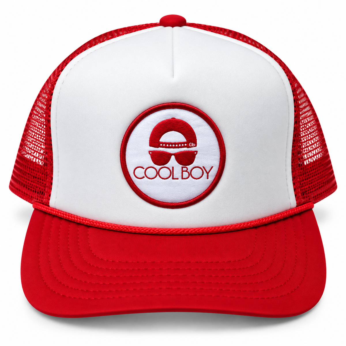 COOLBOY Red & White Trucker Hat